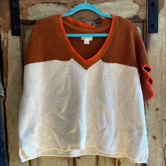 MAEVE Oversized V-Neck Pullover Sweater Color Block Sweater size Small - Picture 4 of 10